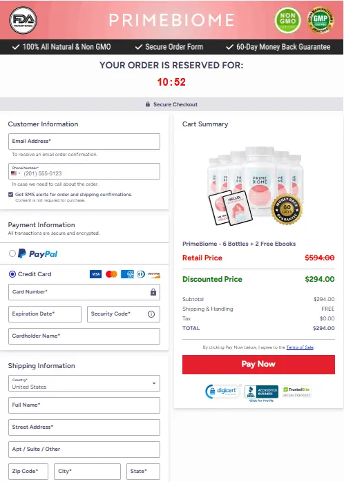 PrimeBiome  Order Form